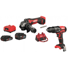 Kit combinato trapano a percussione a batteria e smerigliatrice a batteria